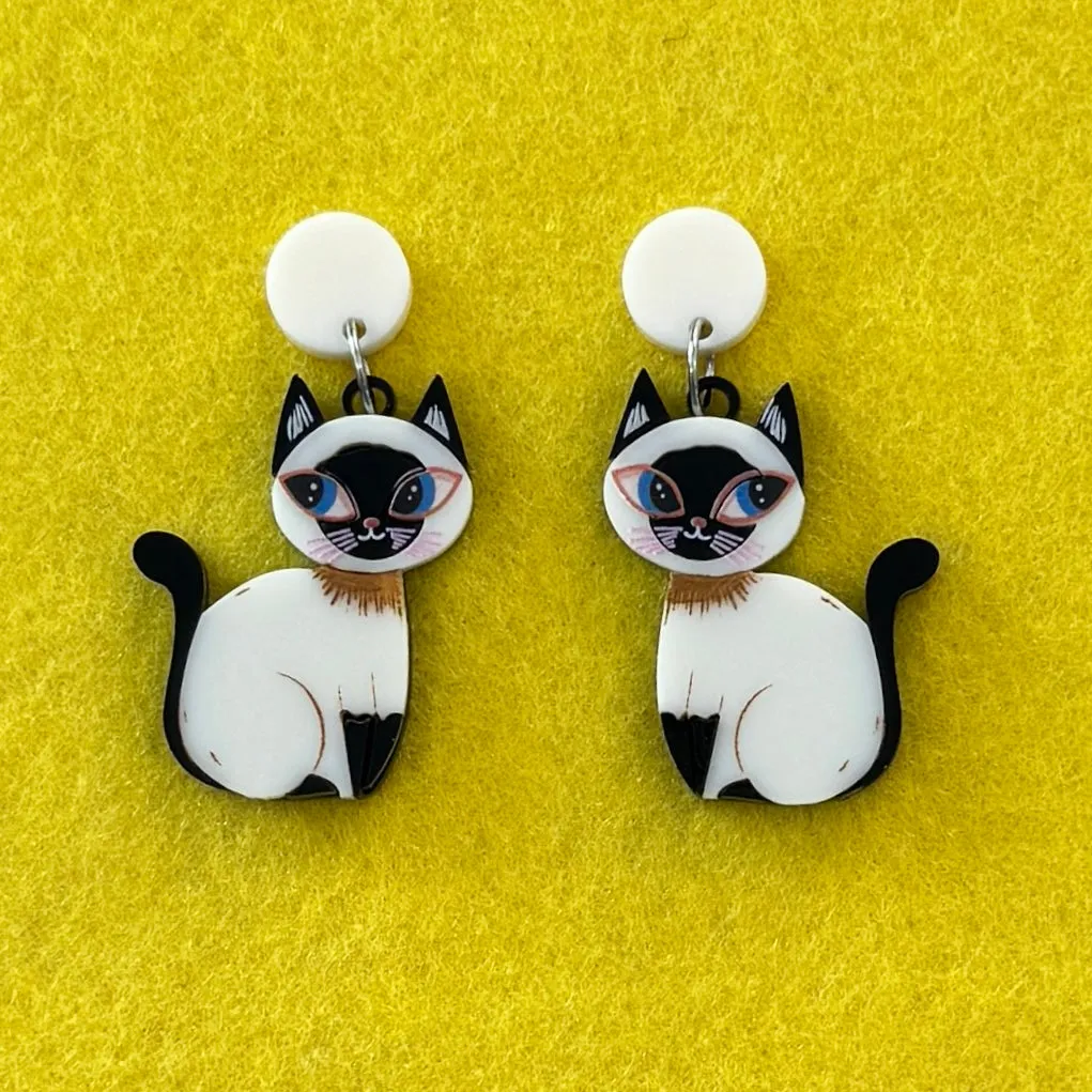 Jasmine the Siamese - earrings - Set of 2