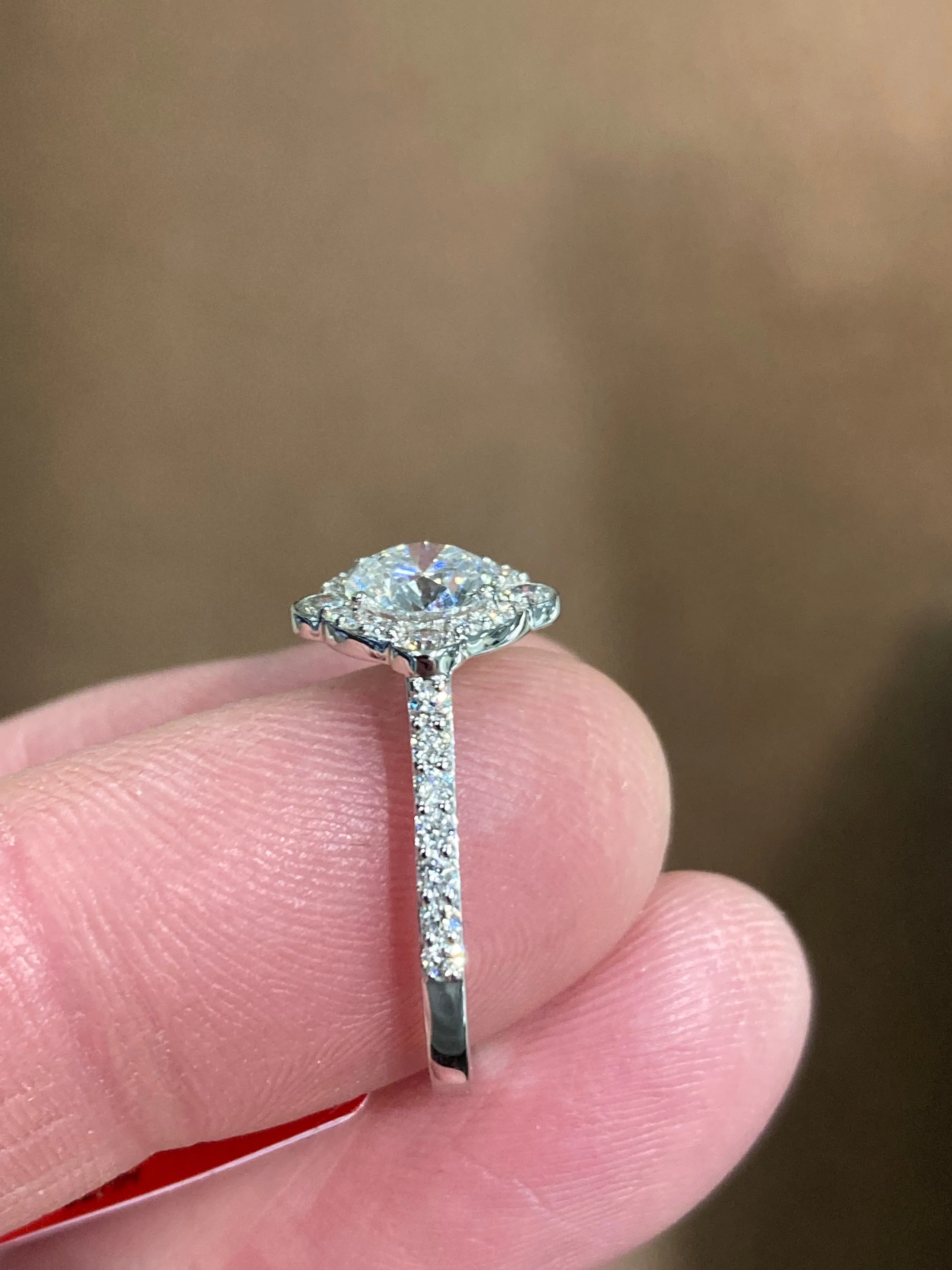 Lab Created One Carat  Diamond Engagement Ring