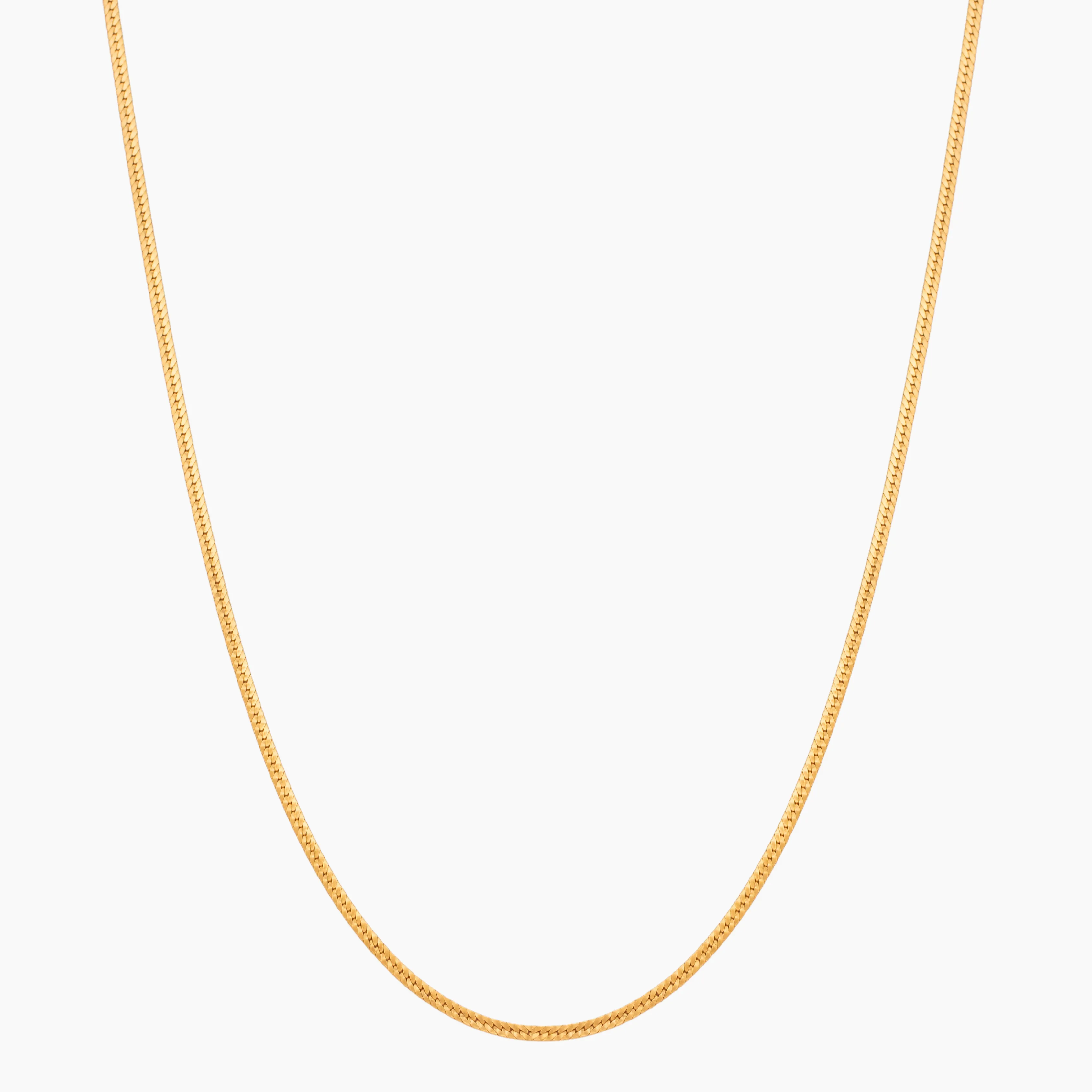 Long Thin Herringbone Necklace
