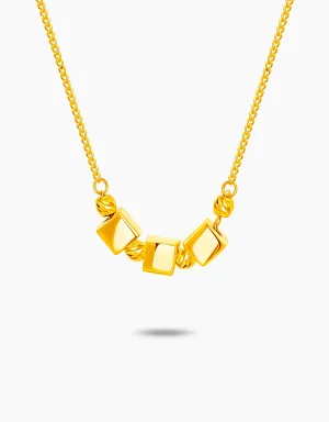 LVC 9IN Cubique 999 Gold Necklace