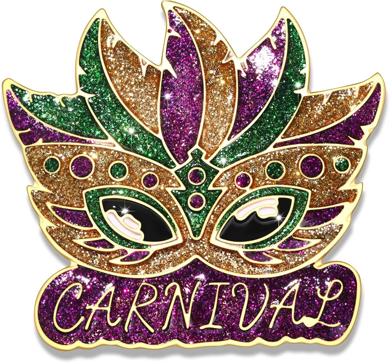 Mardi Gras Brooches for Women Glitter Rhinestone Mask Fleur-De-Lis Crown Jester Brooch Lapel Pins Bulk Carnival Badges Festival Parade Party Brooches Mardi Gras Decorations Accessories Gift