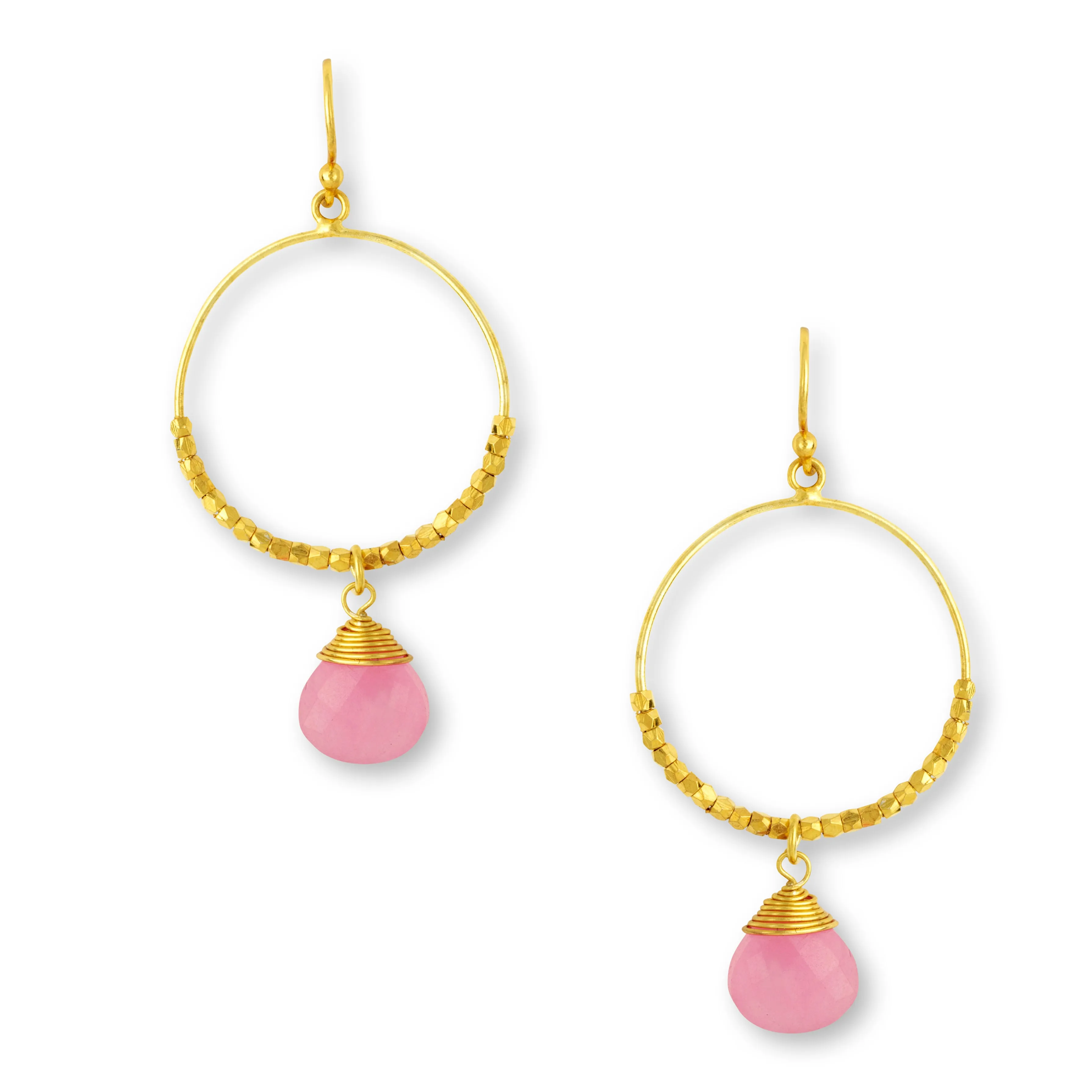 Marie Pink Jade Earrings
