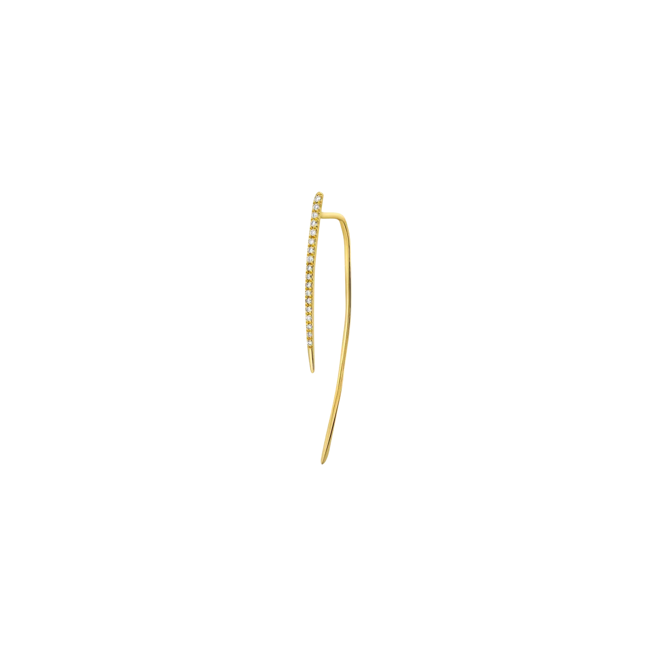 Medium Infinite Tusk Earring with White Pavé Diamonds