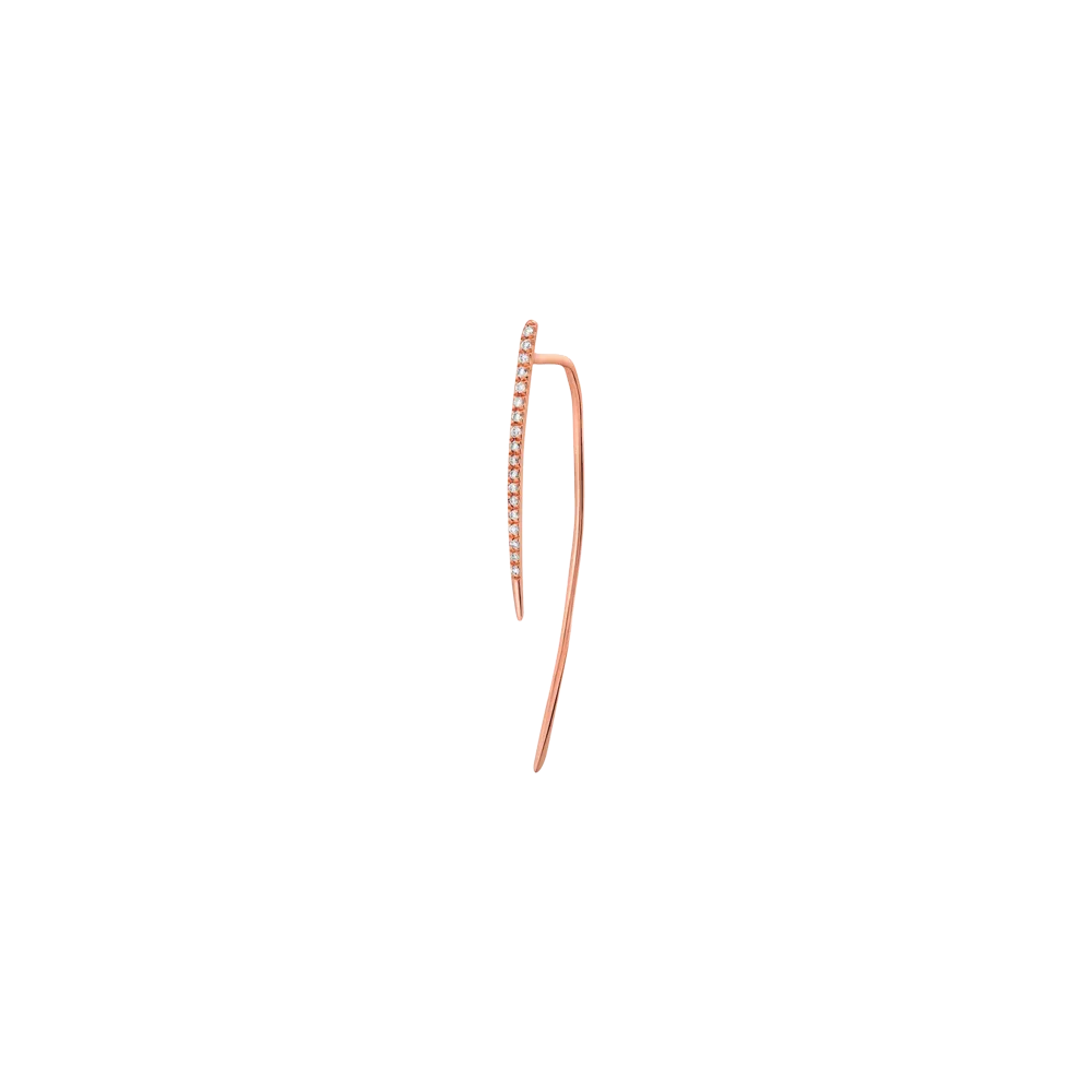 Medium Infinite Tusk Earring with White Pavé Diamonds