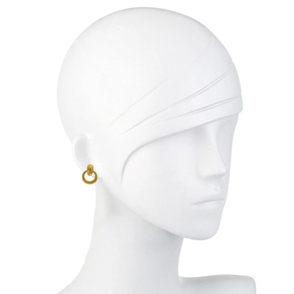 Medium Round Doorknocker Clip Earrings