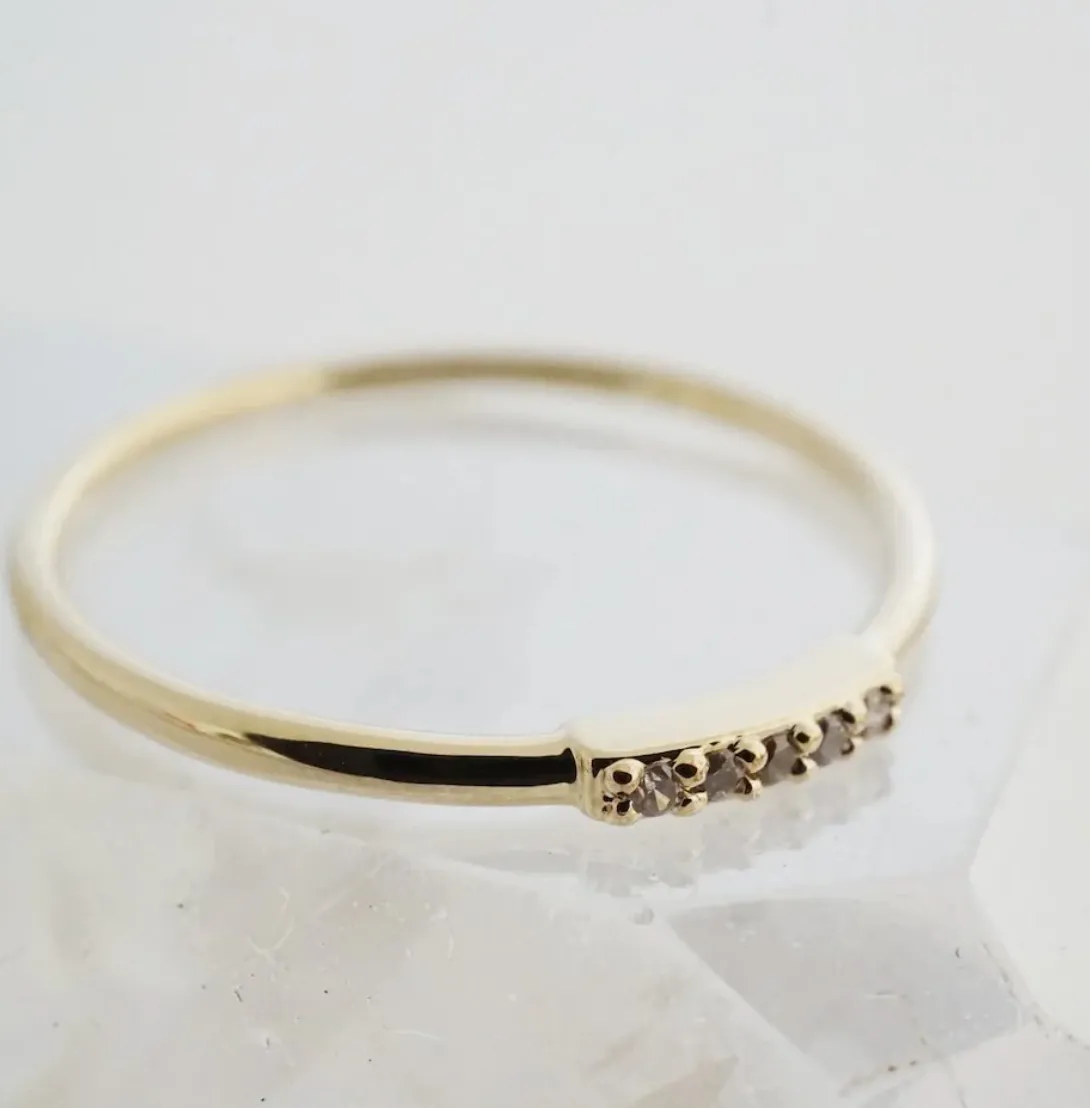 mini crystal row ring