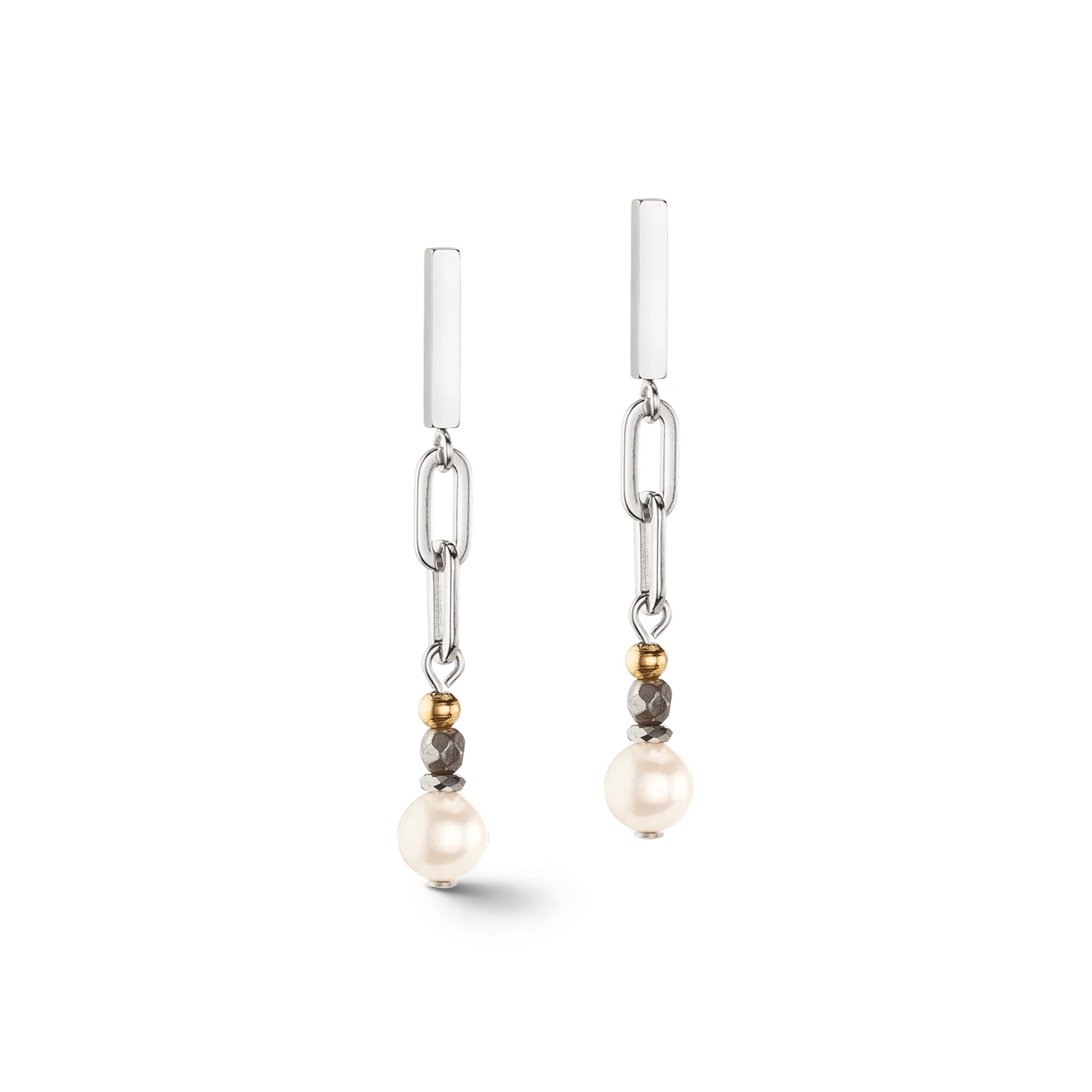 Ohrringe Classic Layer silber-grau