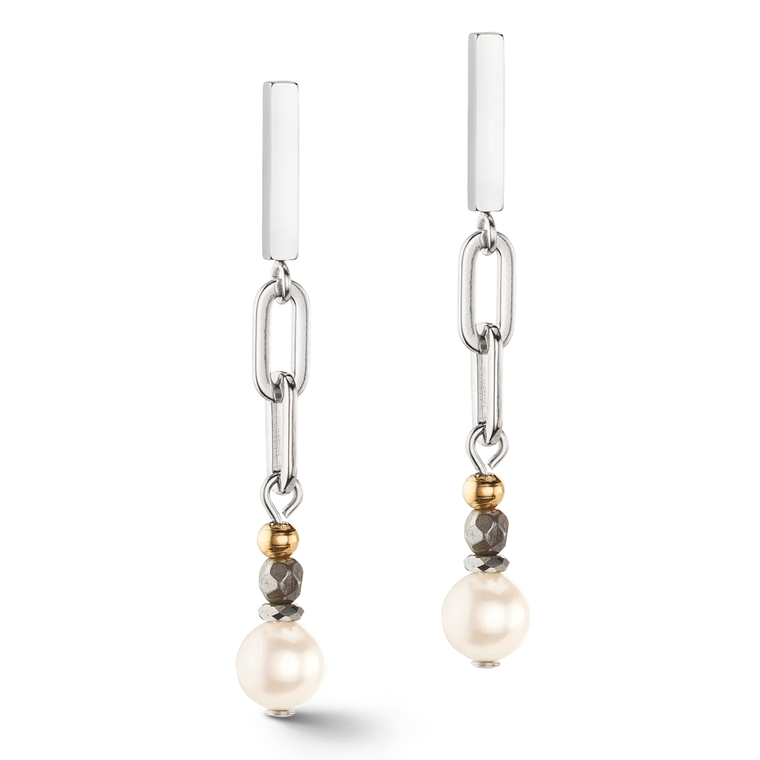 Ohrringe Classic Layer silber-grau