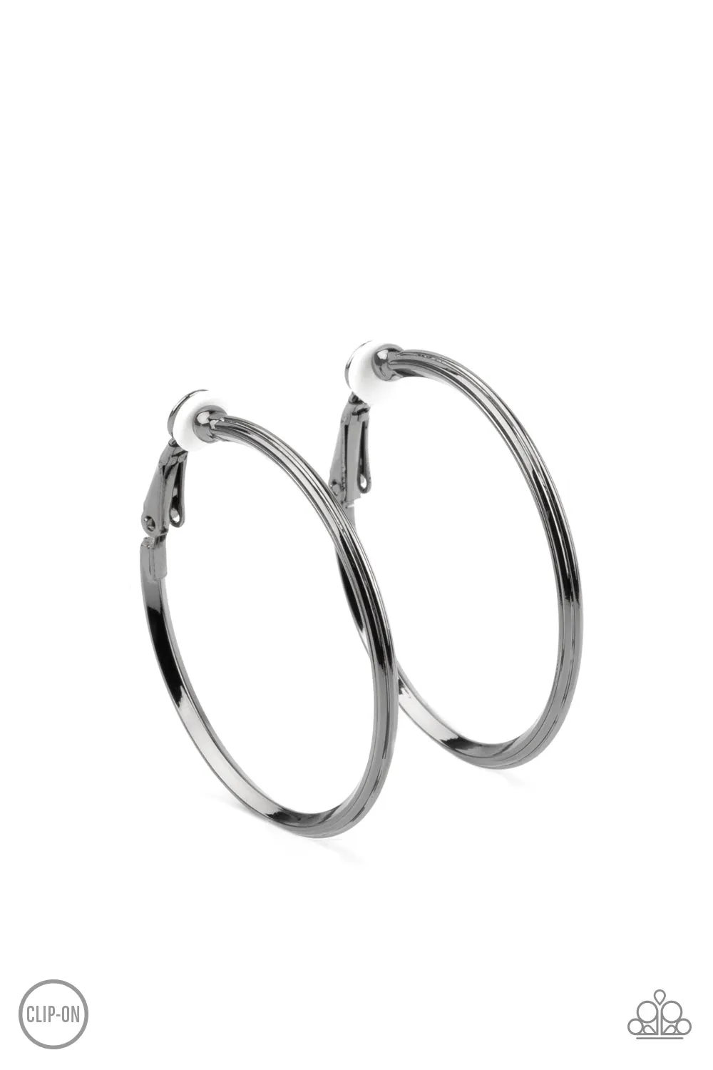Paparazzi City Classic - Black Clip-On Earrings
