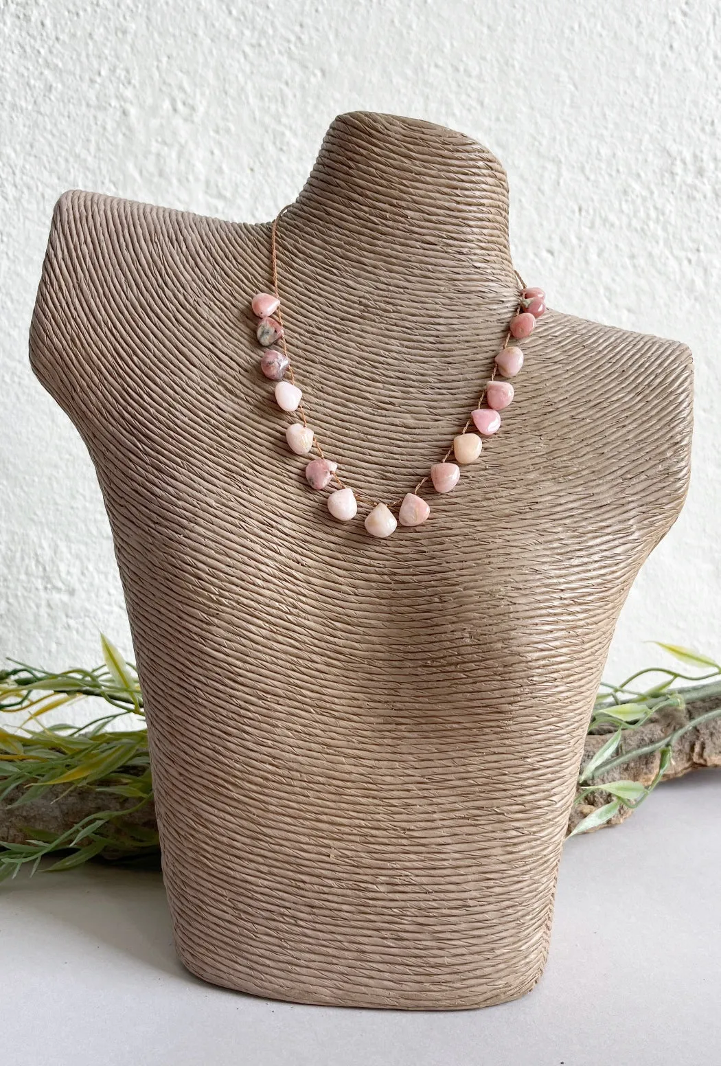 Pink Opal Tassel Necklace