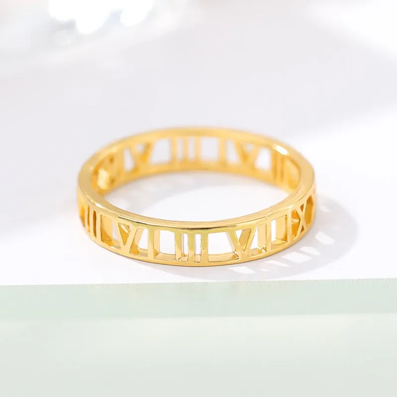 Roman Numeral Band Ring