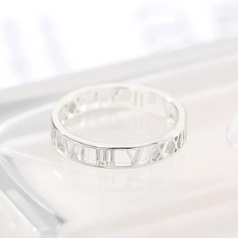 Roman Numeral Band Ring