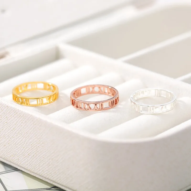 Roman Numeral Band Ring
