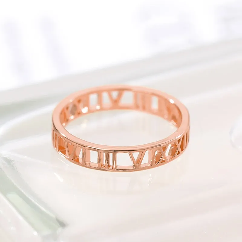 Roman Numeral Band Ring