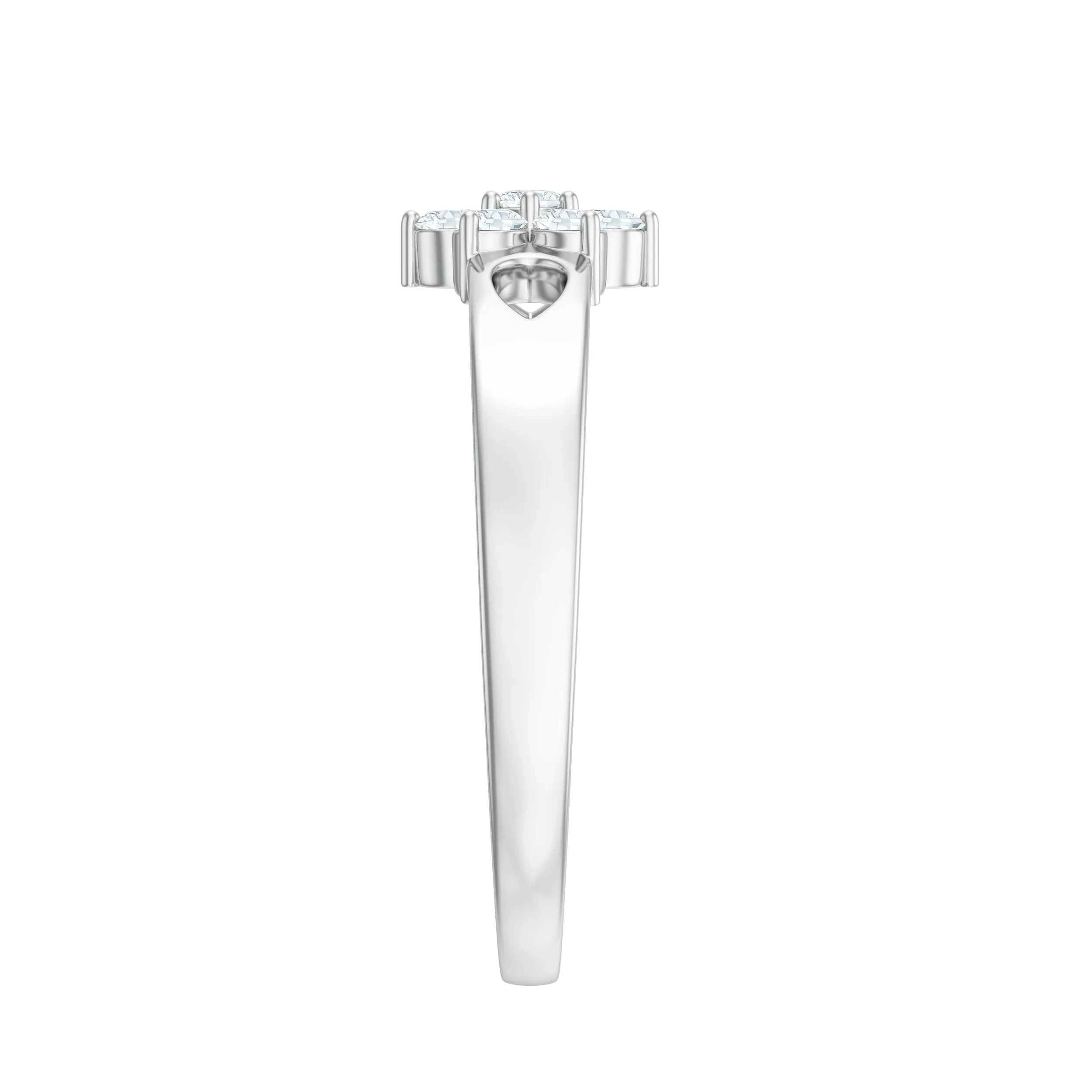 Round Shape Real Diamond Flower Anniversary Ring in Gold