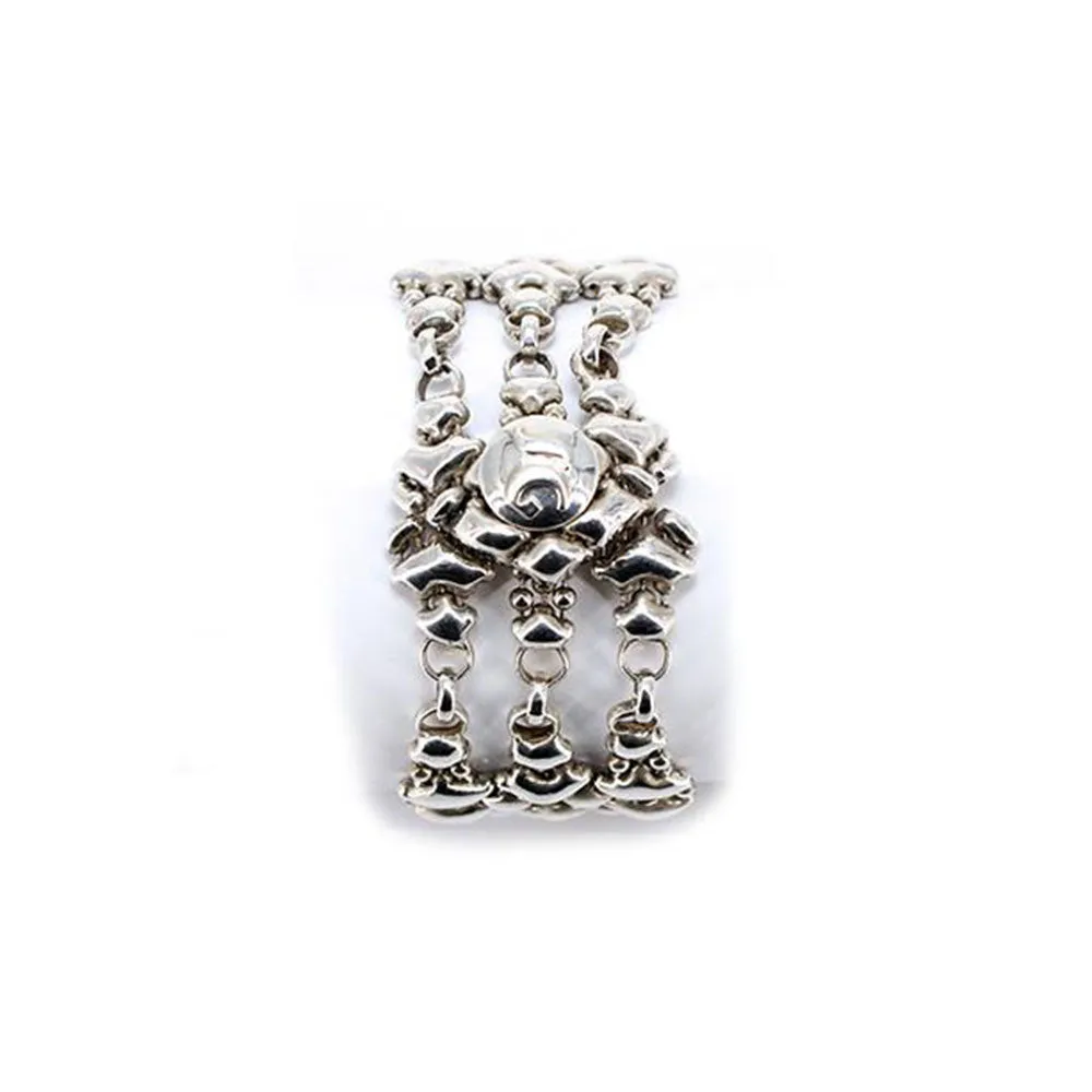 SG Liquid Metal RTB17-AS Antique Silver Bracelet with Swarovski Crystals by Sergio Gutierrez