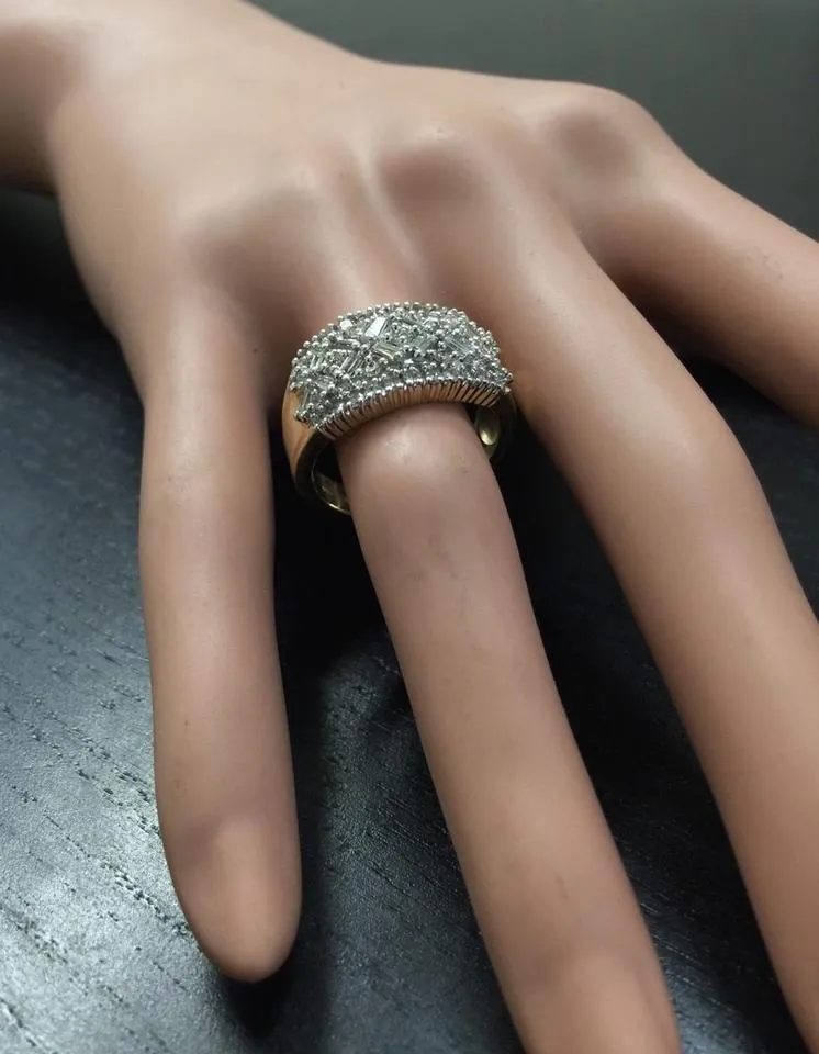 Splendid 1.25 Carats Natural Diamond 14K Solid Yellow Gold Ring