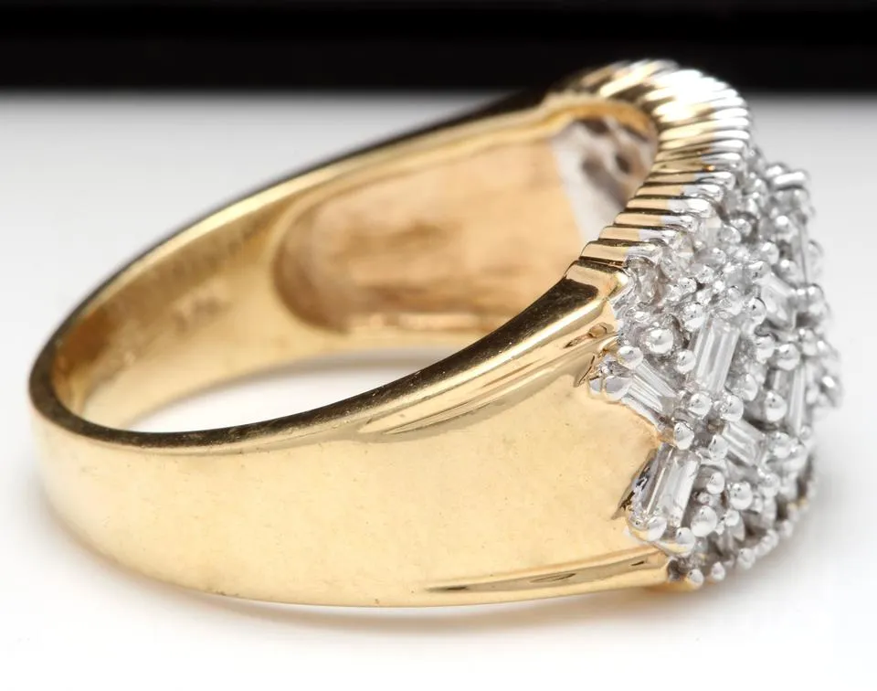 Splendid 1.25 Carats Natural Diamond 14K Solid Yellow Gold Ring