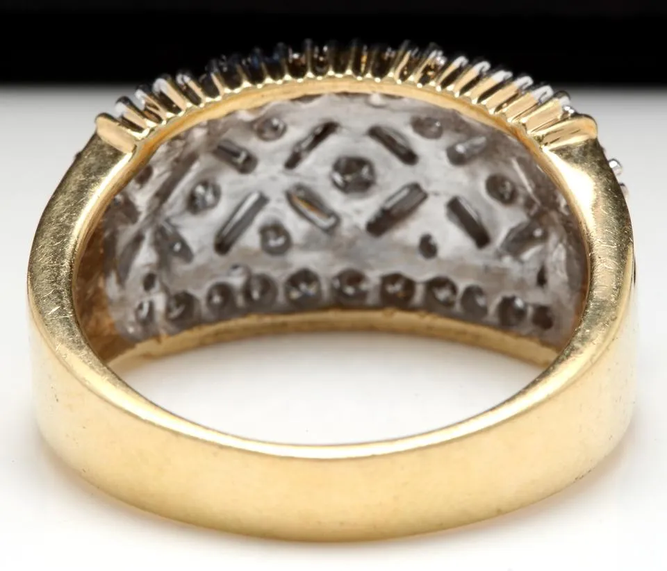 Splendid 1.25 Carats Natural Diamond 14K Solid Yellow Gold Ring