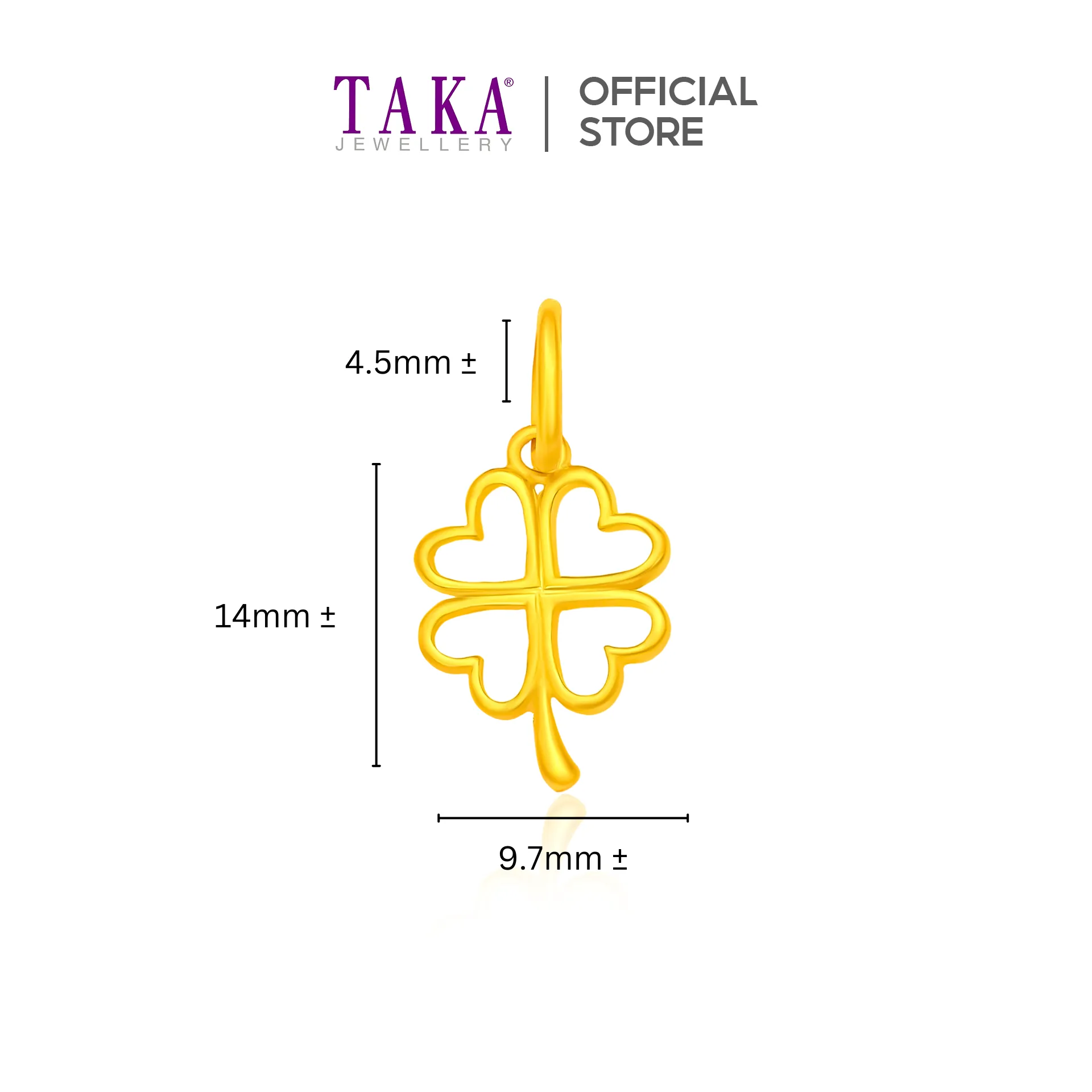TAKA Jewellery 916 Gold Pendant Lucky Clover