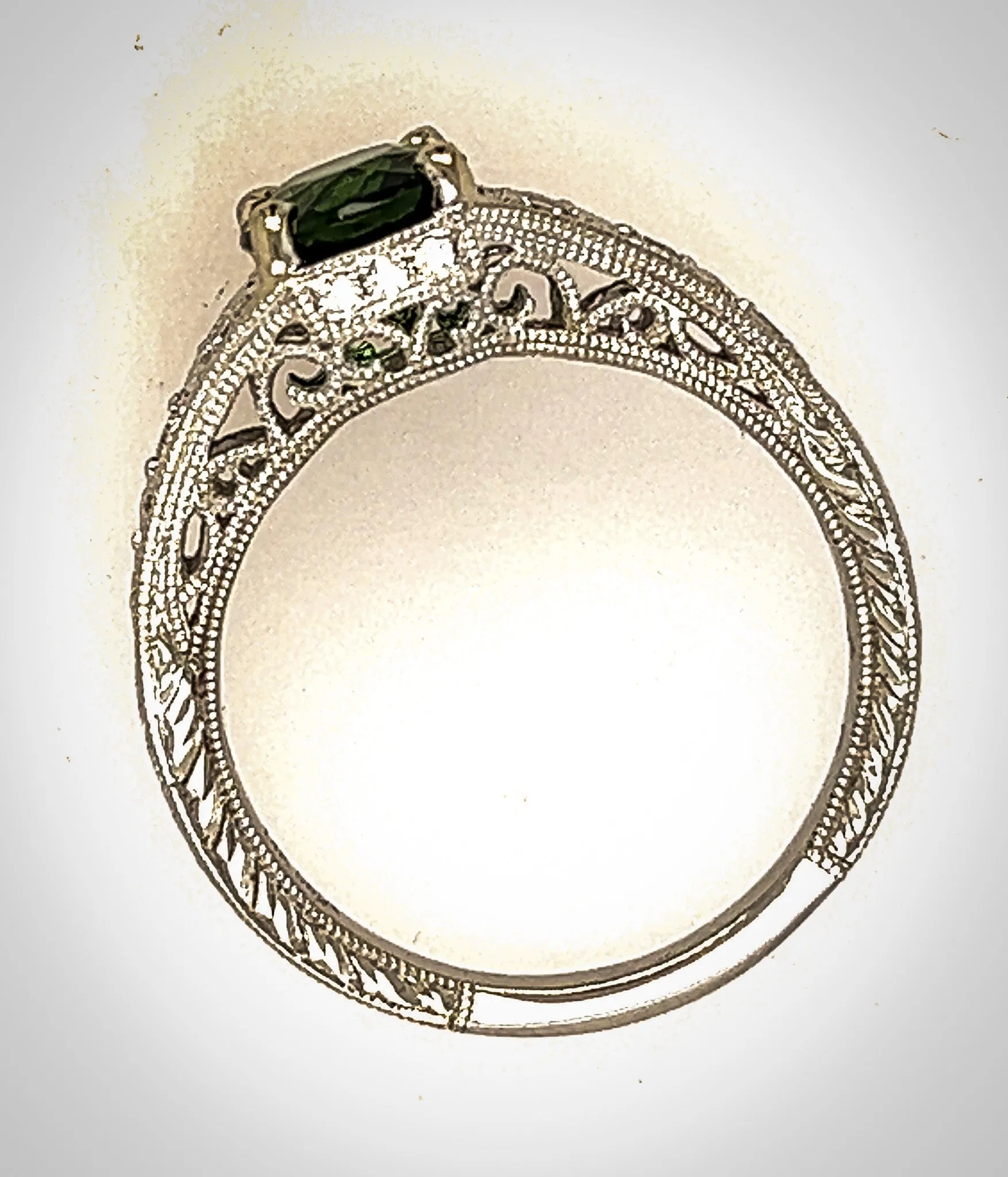 Tourmaline & Diamond White Gold Ring