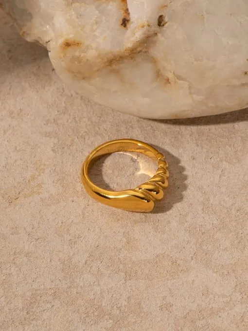 Twisted Gold RIng, 18K Gold Plated Statement Ring