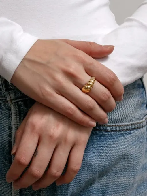 Twisted Gold RIng, 18K Gold Plated Statement Ring