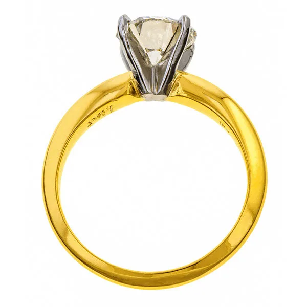 Vintage Solitaire Engagement Ring, Circular Brilliant 1.11ct.